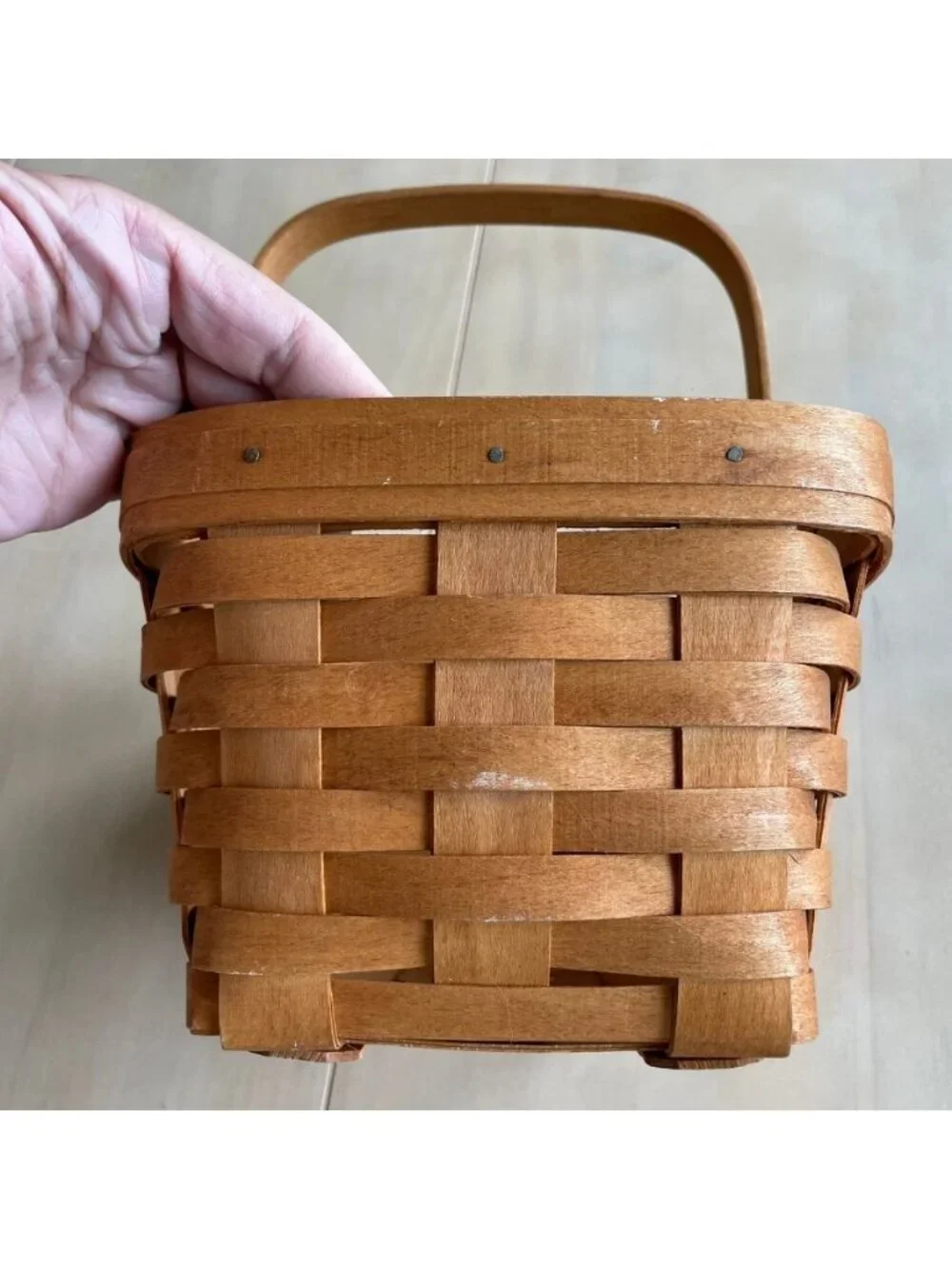 Set of Two Vintage Longaberger Handwoven Wooden Baskets, 1995/1997, Made‎ in USA